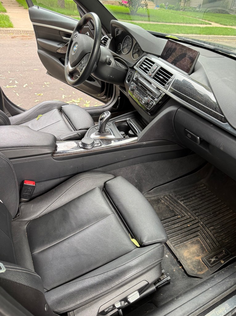 BMW 3 Series before and after car detailing Tonka Shine Wayzata